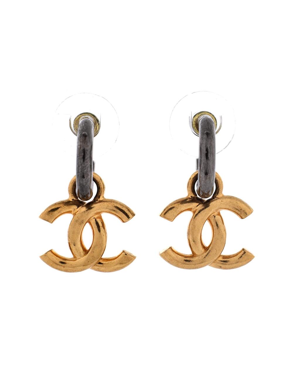 Chanel Cc Hoop Dangle Earrings Metal #255407C74B